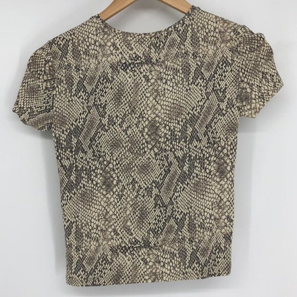 Aritzia Babaton Everyday T-Shirt in Light  Grey Smoke Snakeskin Print Size XXS - Picture 4 of 16